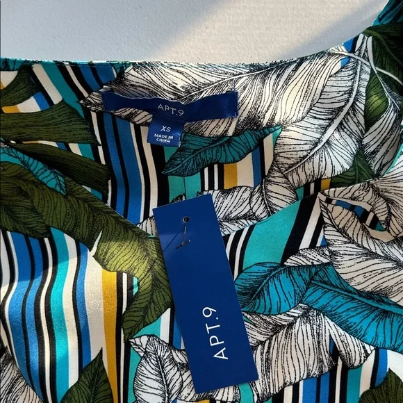 NWT Apt. 9 Striped Floral Maxi Dress - Green and Blue Size Small - Picture 12 of 15